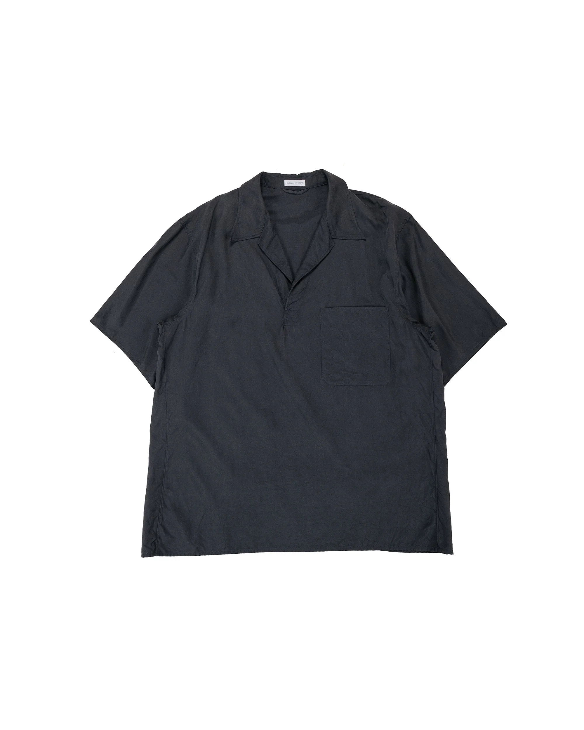 Silk Pullover SS Shirt Ink Black - 1
