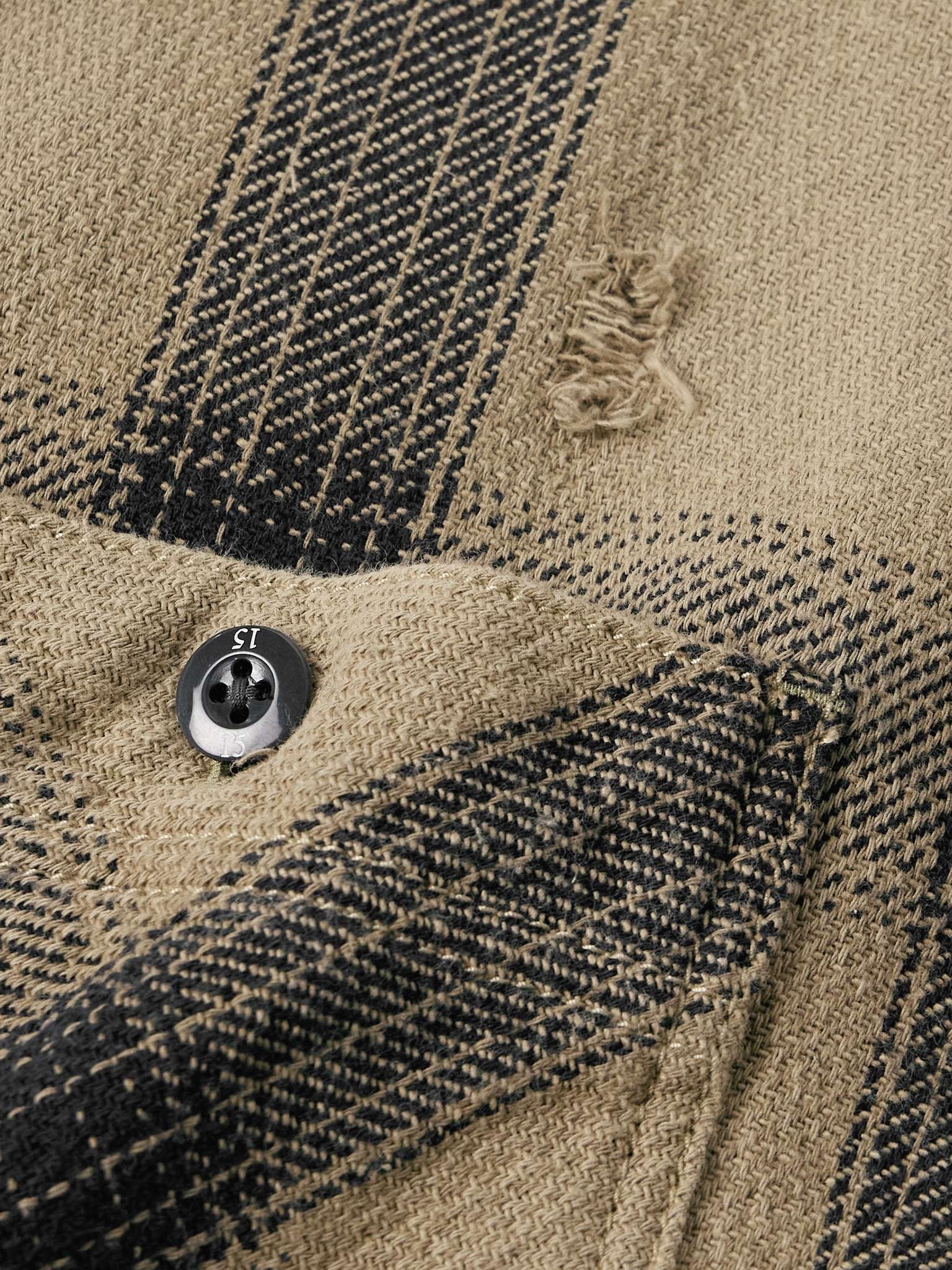 Savage Logo-Appliquéd Distressed Checked Cotton Shirt - 4