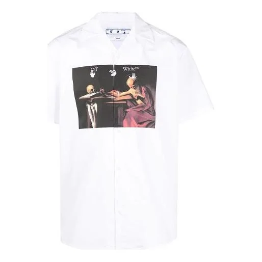 Men's Off-White SS21 Short Sleeve White Shirt OMGA163R21FAB0040125 - 1