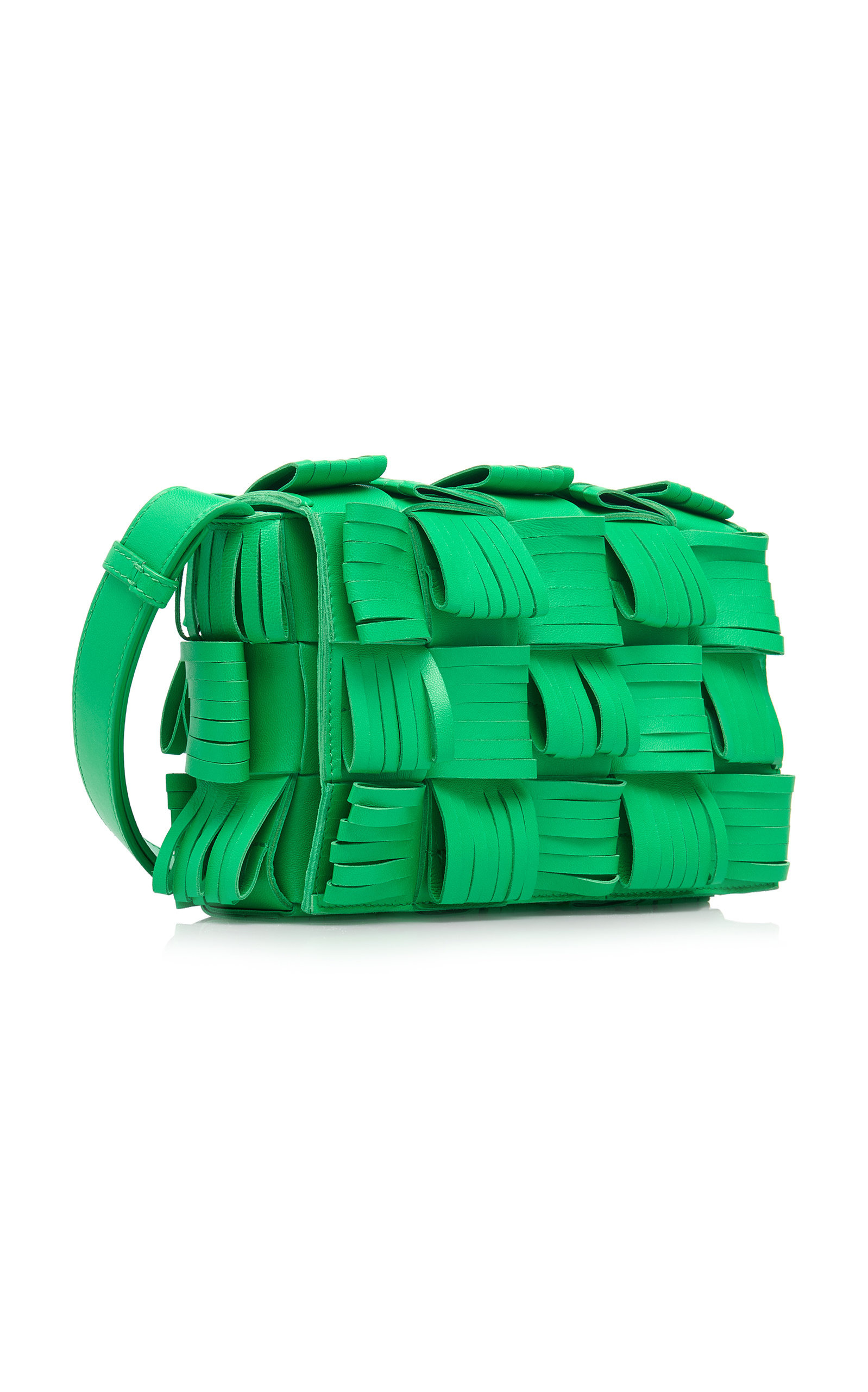 The Cassette Fringed Leather Bag green - 8
