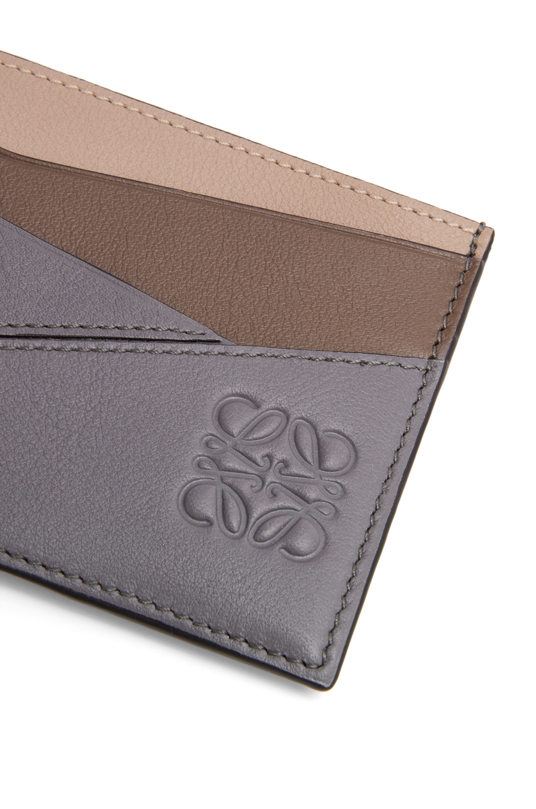 Puzzle plain cardholder in classic calfskin - 4