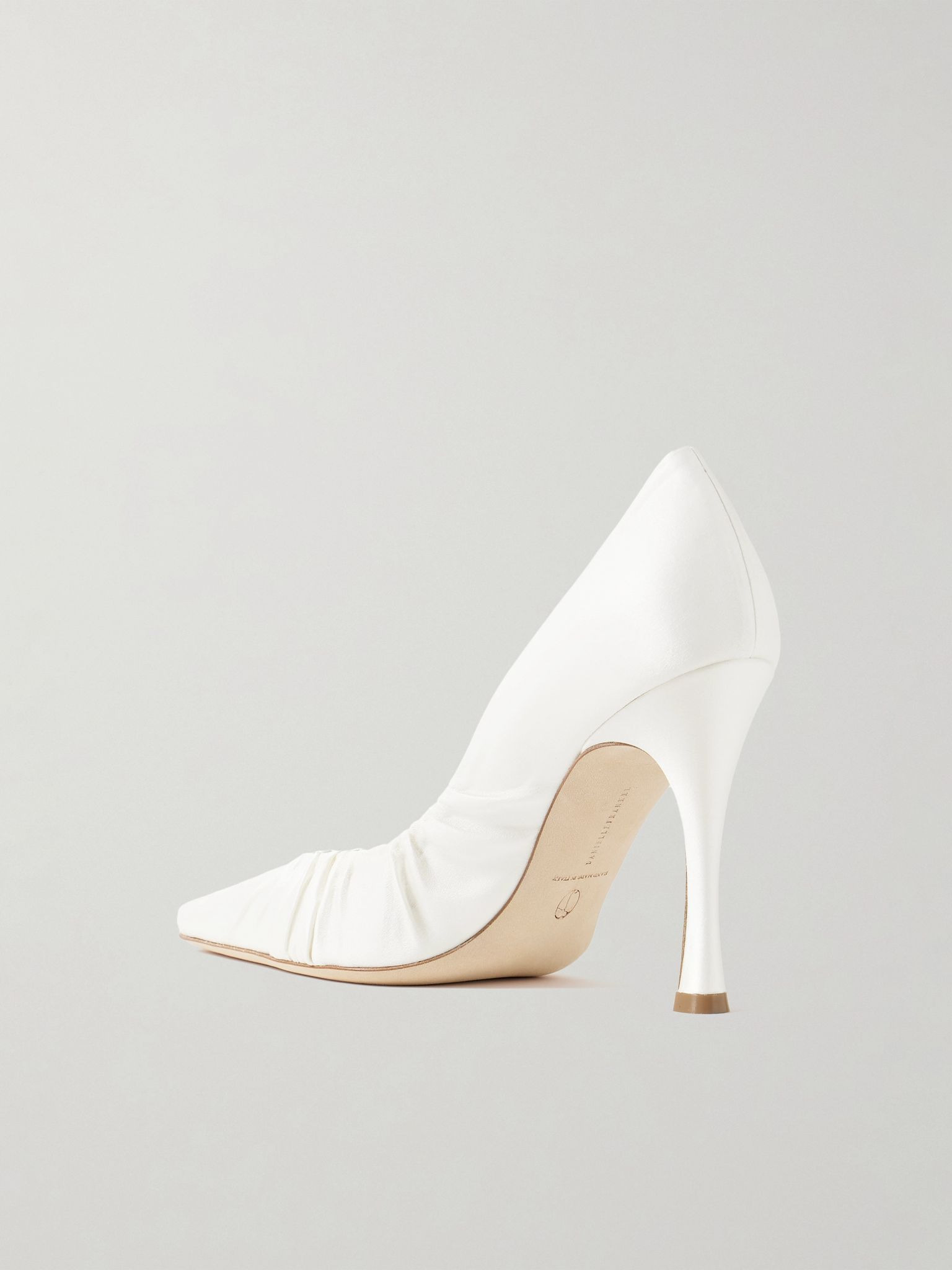 Nala ruched satin pumps Ivory - 3