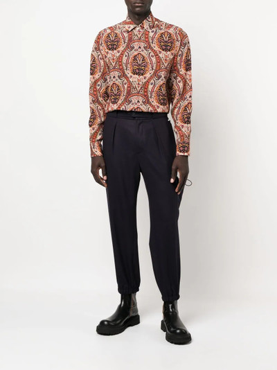 Etro pleated tapered-leg trousers outlook