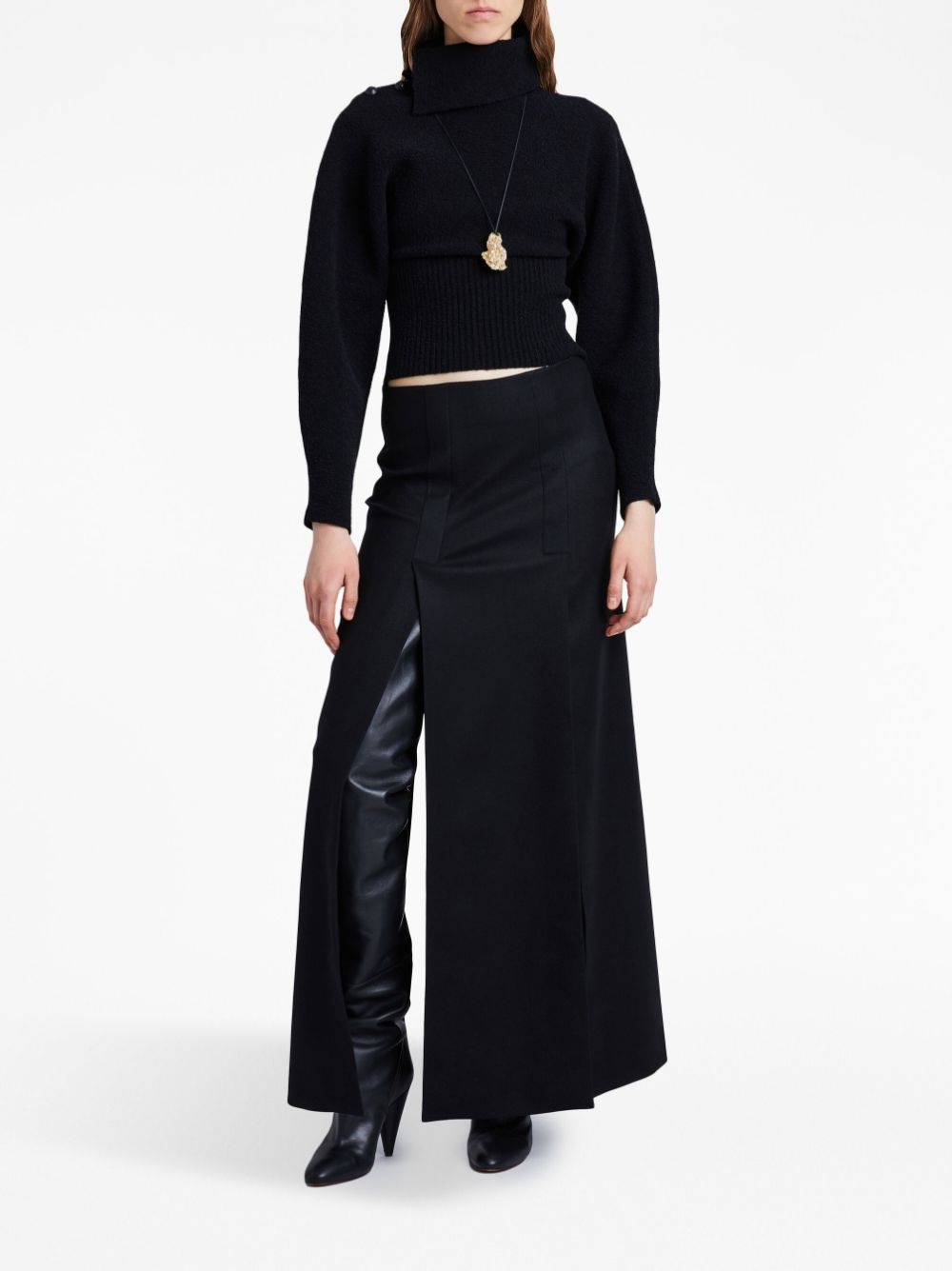 felted slit maxi skirt - 2
