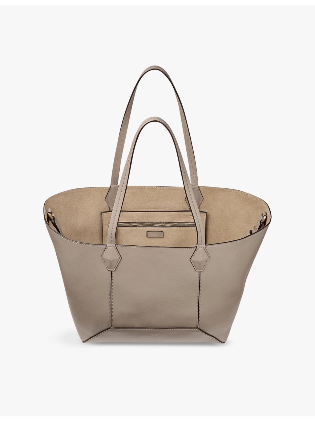 Diamond logo-embossed medium leather tote bag - 4