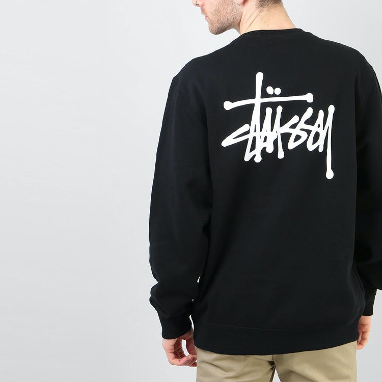 Men's Stussy Basic Back Large logo Round Neck Black 1914464BLAC - 4