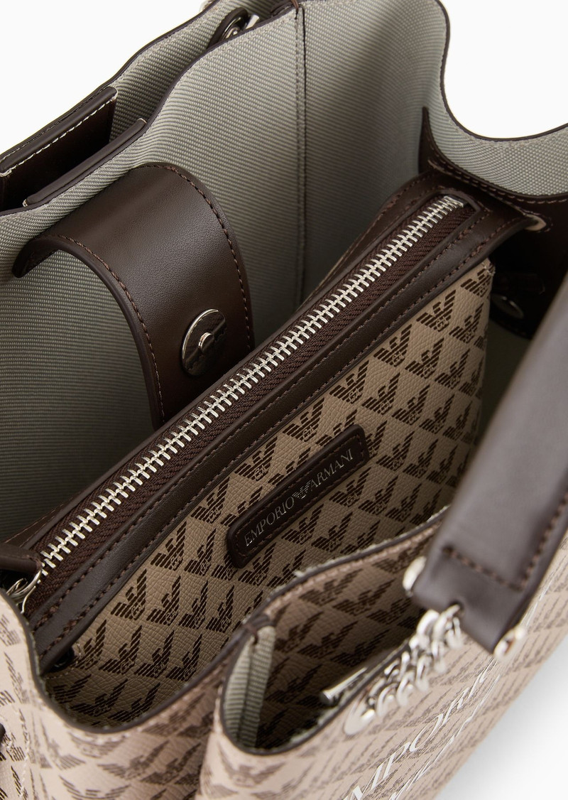 All-over eagle handbag with Milano 1981 logo print 4