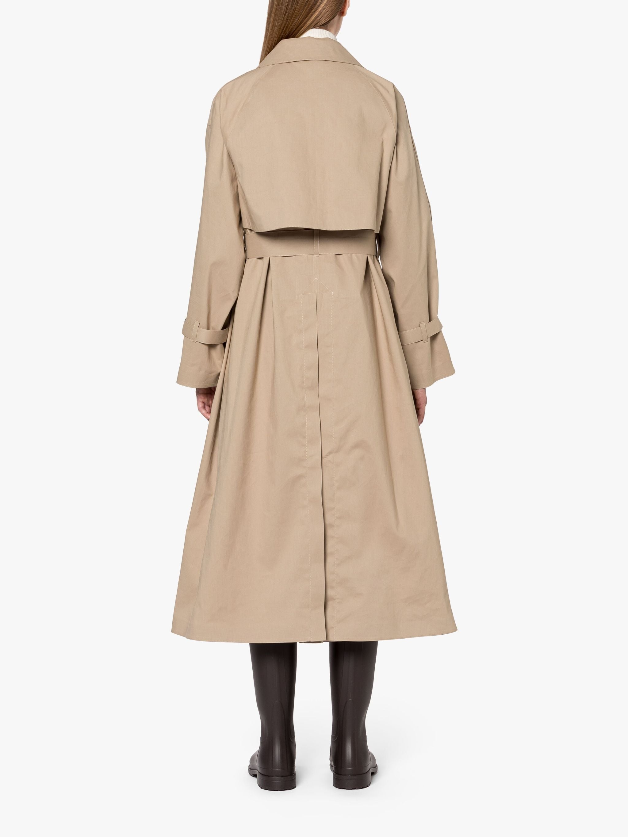 BUCKHOLME FAWN BONDED COTTON TRENCH COAT - 4