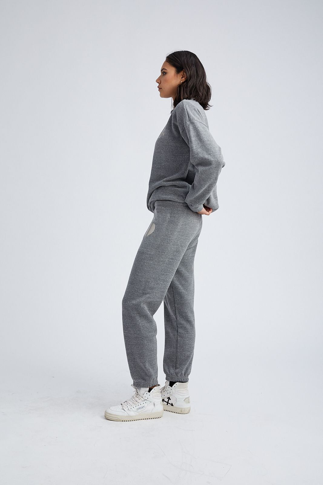 DARK GREY HEART SWEATPANTS - 4
