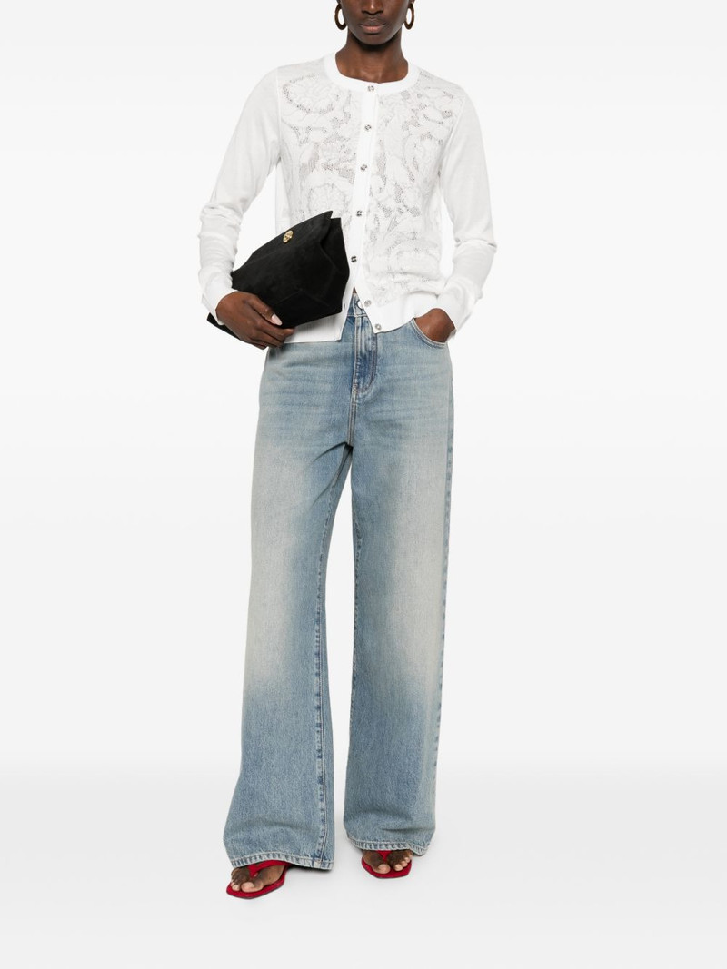 VERSACE Baroque-pattern lace cardigan outlook