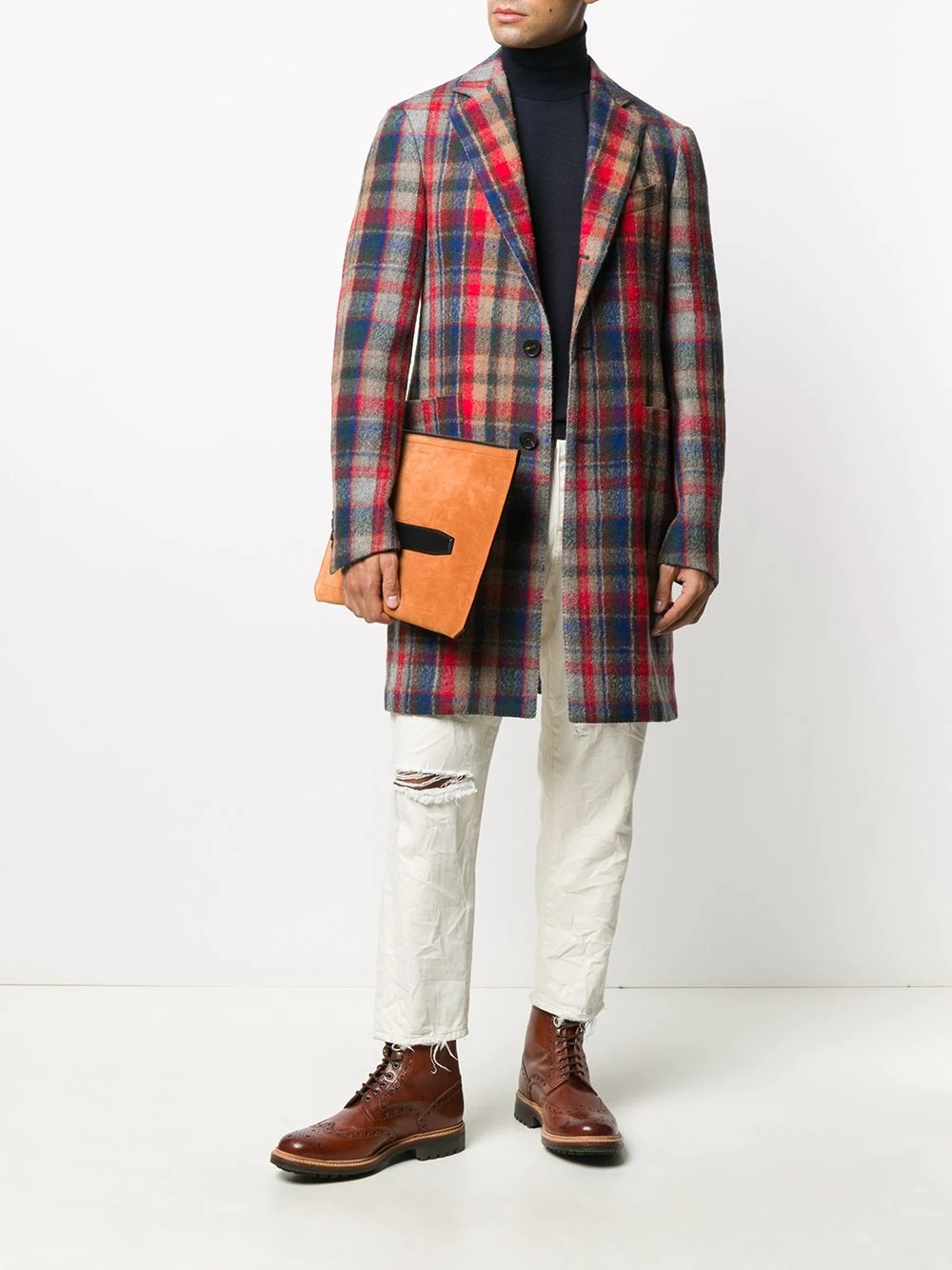 tartan wool coat - 2