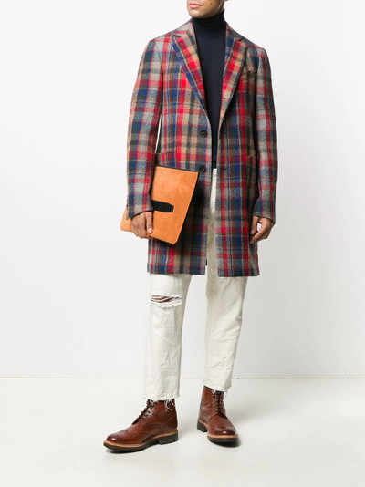 Etro tartan wool coat outlook