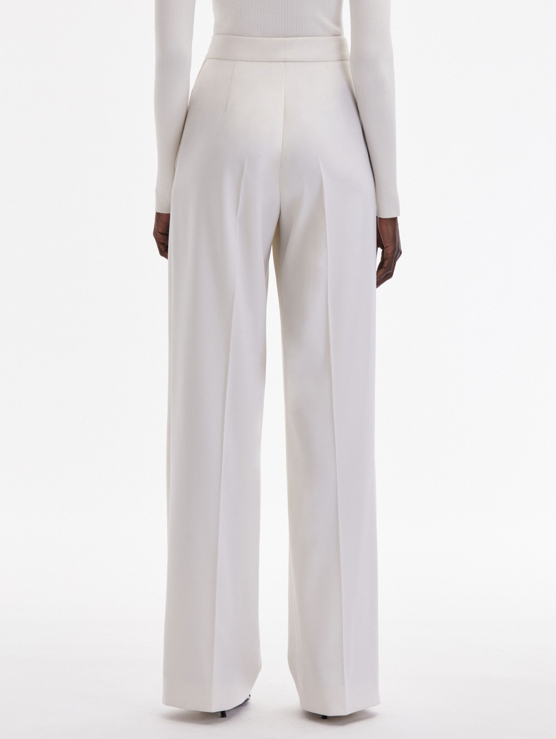 WIDE LEG WOOL GABARDINE PANT - 3