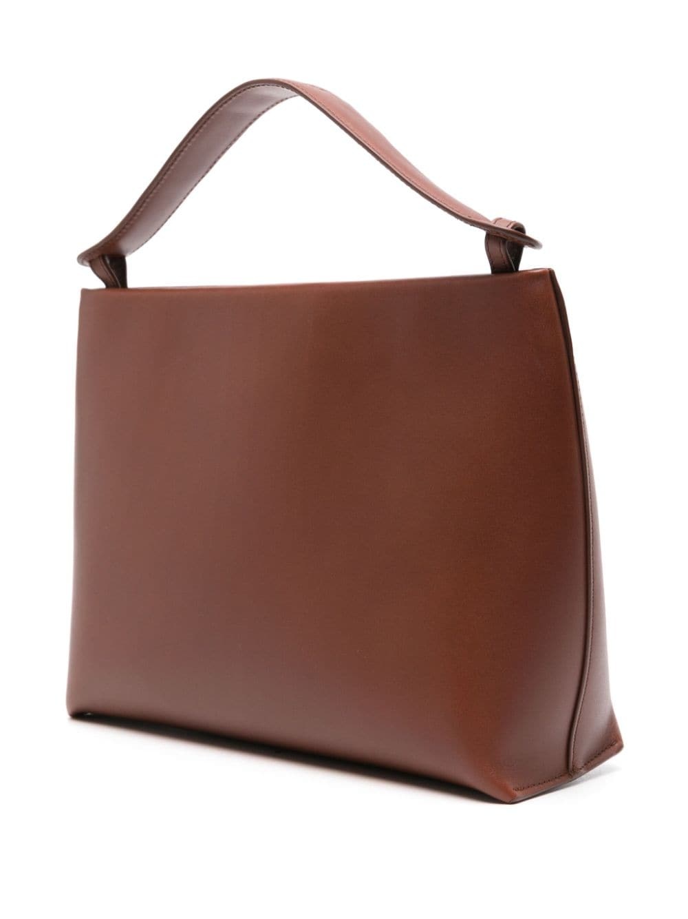 logo-handle leather bag - 3