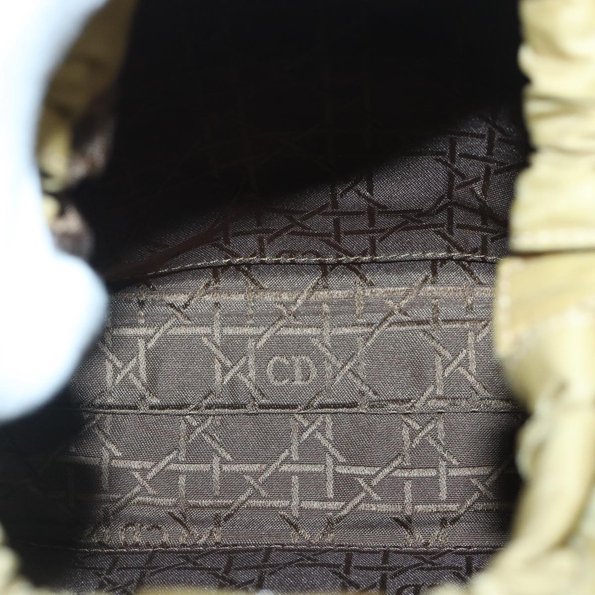 DIOR Maris Pearl Hand Bag Nylon Beige Silver - 16