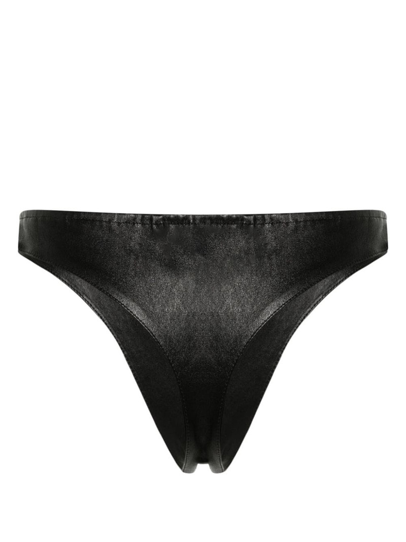 GCDS logo-plaque leather briefs outlook