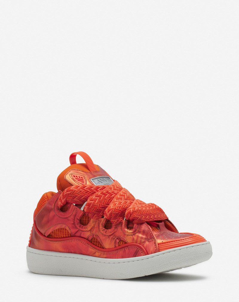 Lanvin CURB HOLOGRAM-EFFECT LEATHER SNEAKERS outlook