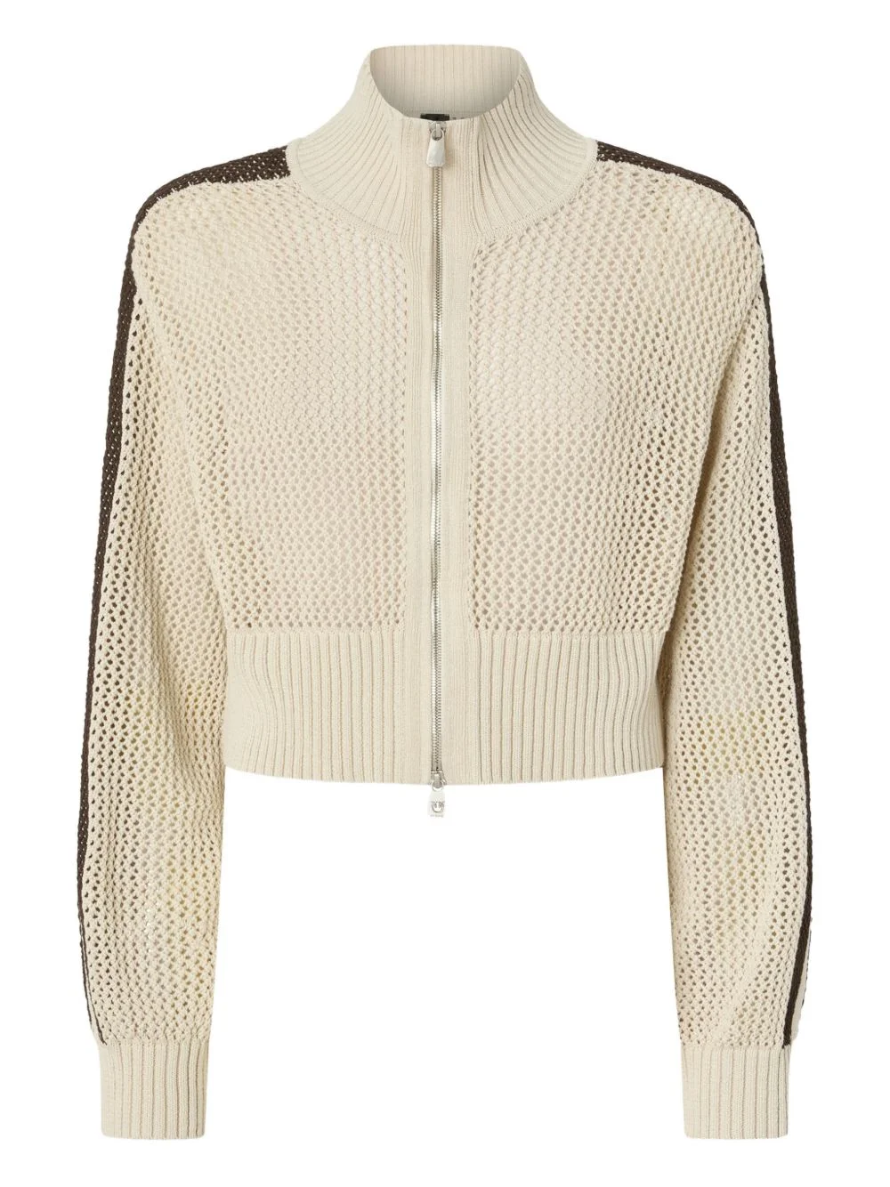 stripe zip cardigan - 1