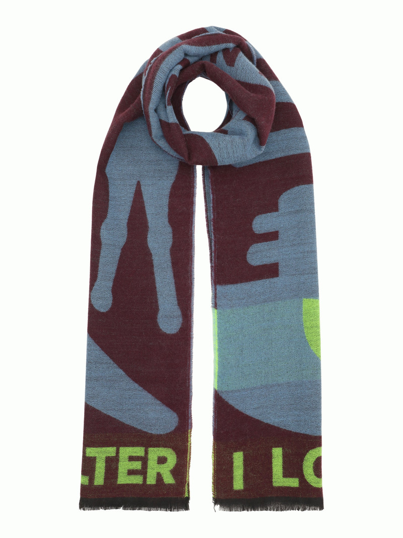 Walter Van Beirendonck NEW SCARF SINGLE - BORDEAUX outlook