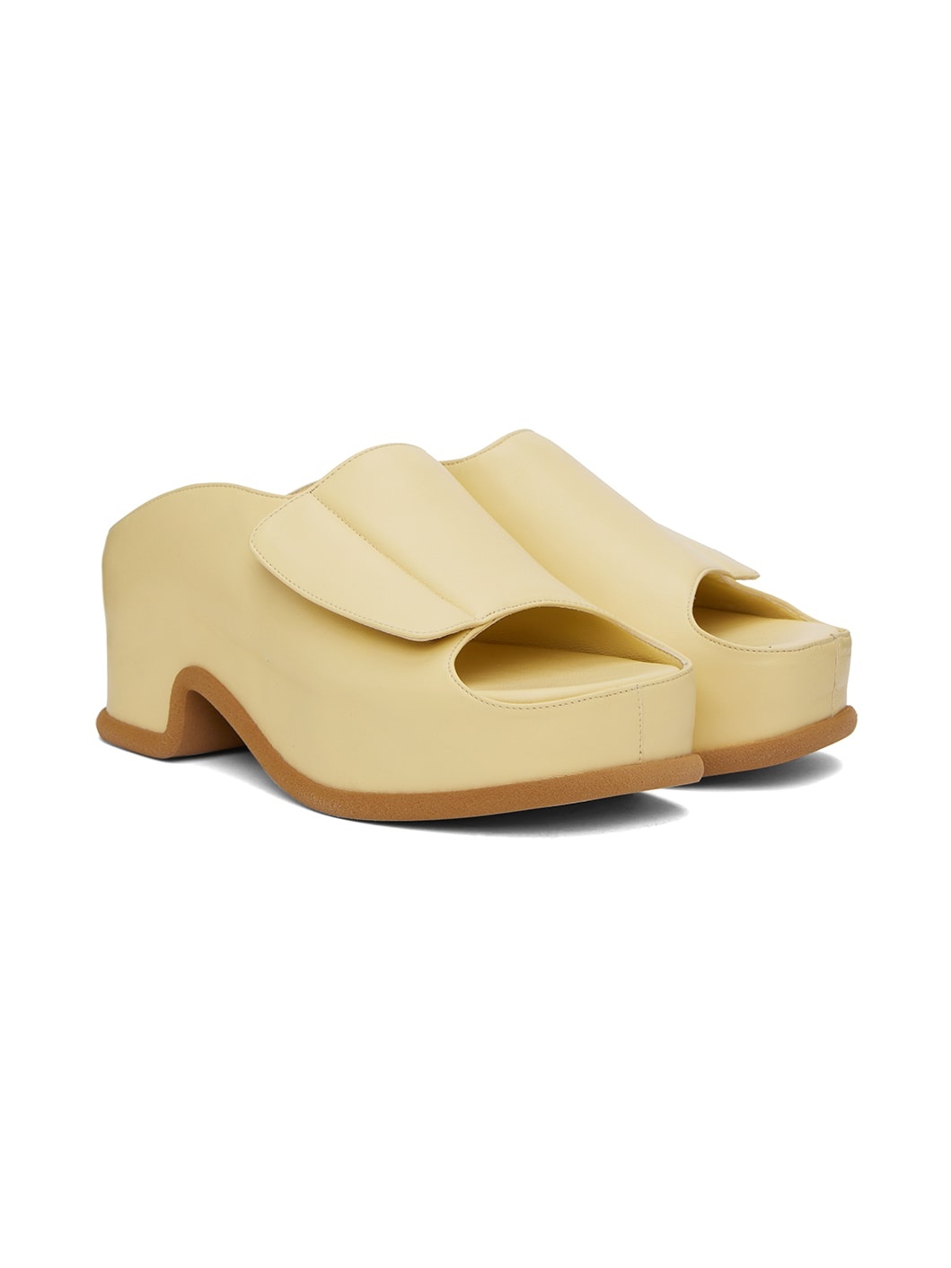 Yellow Block Heeled Sandals - 4