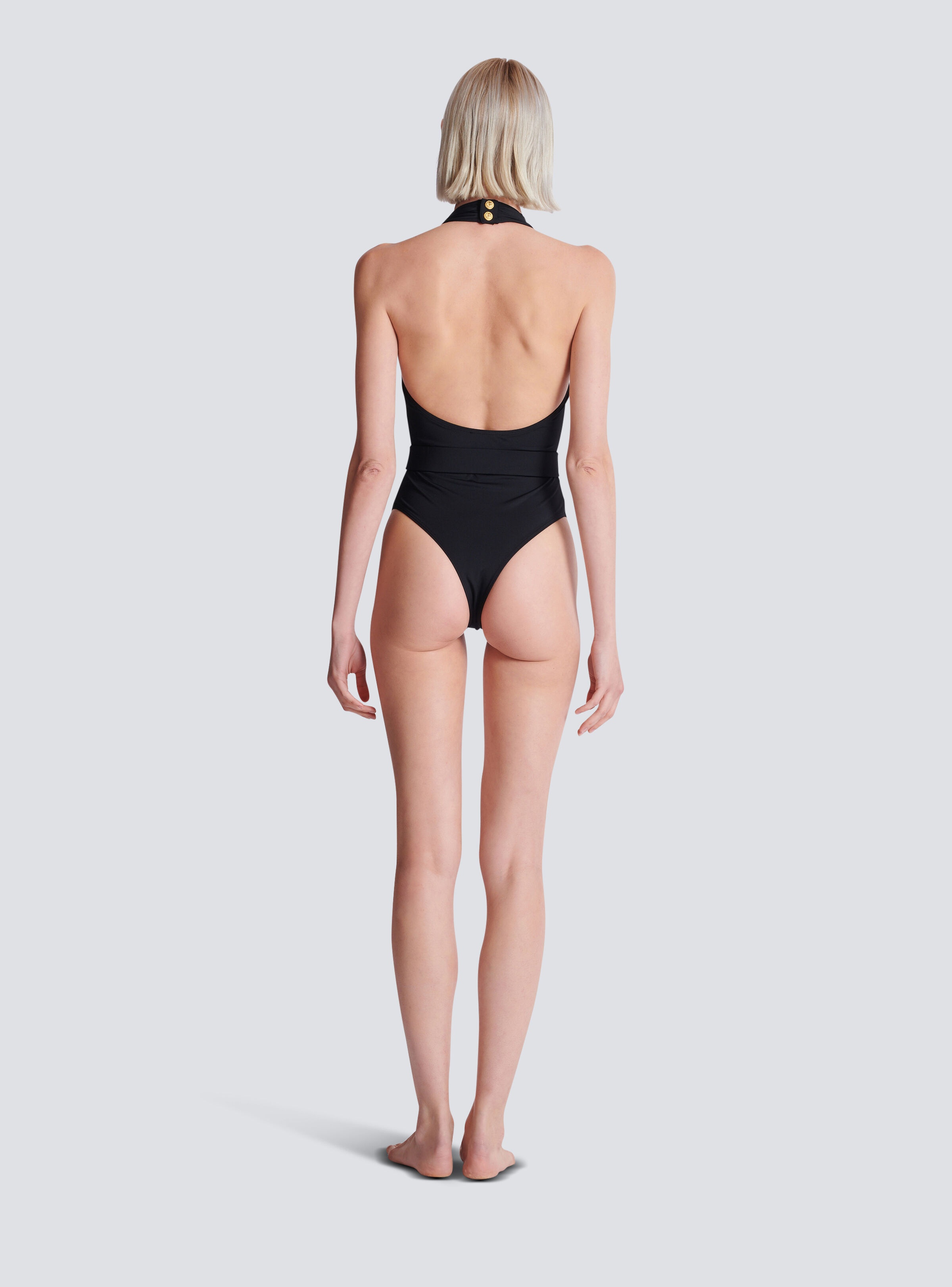 One-piece swimsuit with PB logo - 4