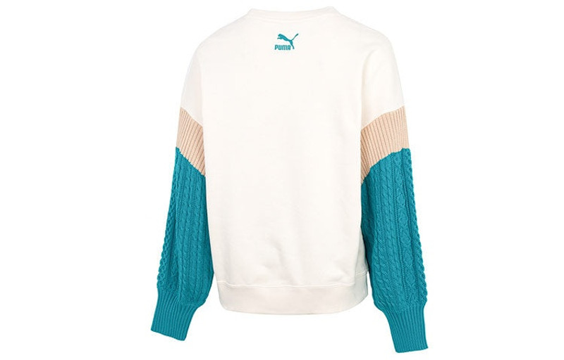 PUMA (WMNS) PUMA Colorblock Sweatshirt 'White' 537968-65 outlook