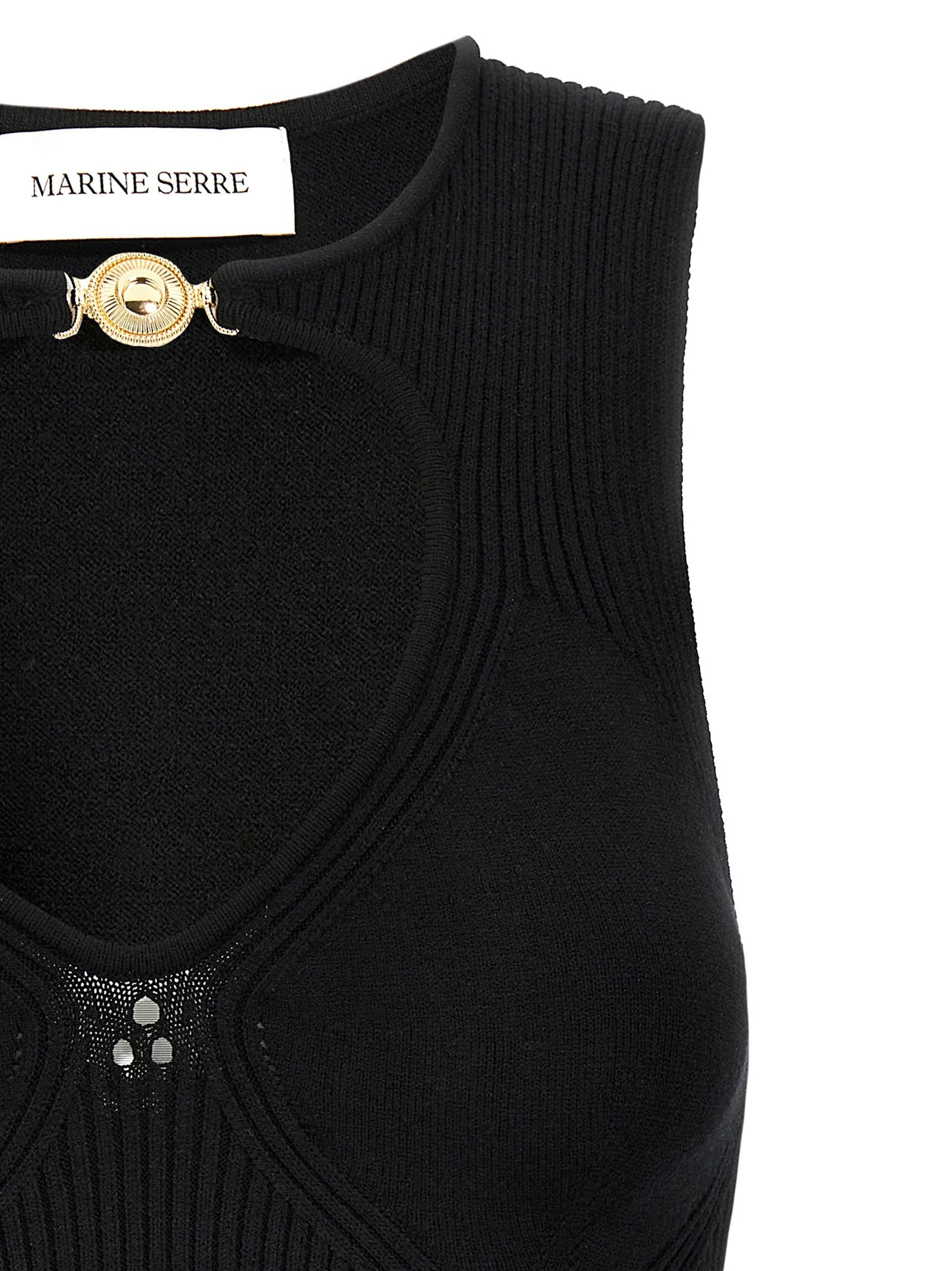 Marine Serre Women 'Moon Jewelry Knit Open Neck' Top - 3