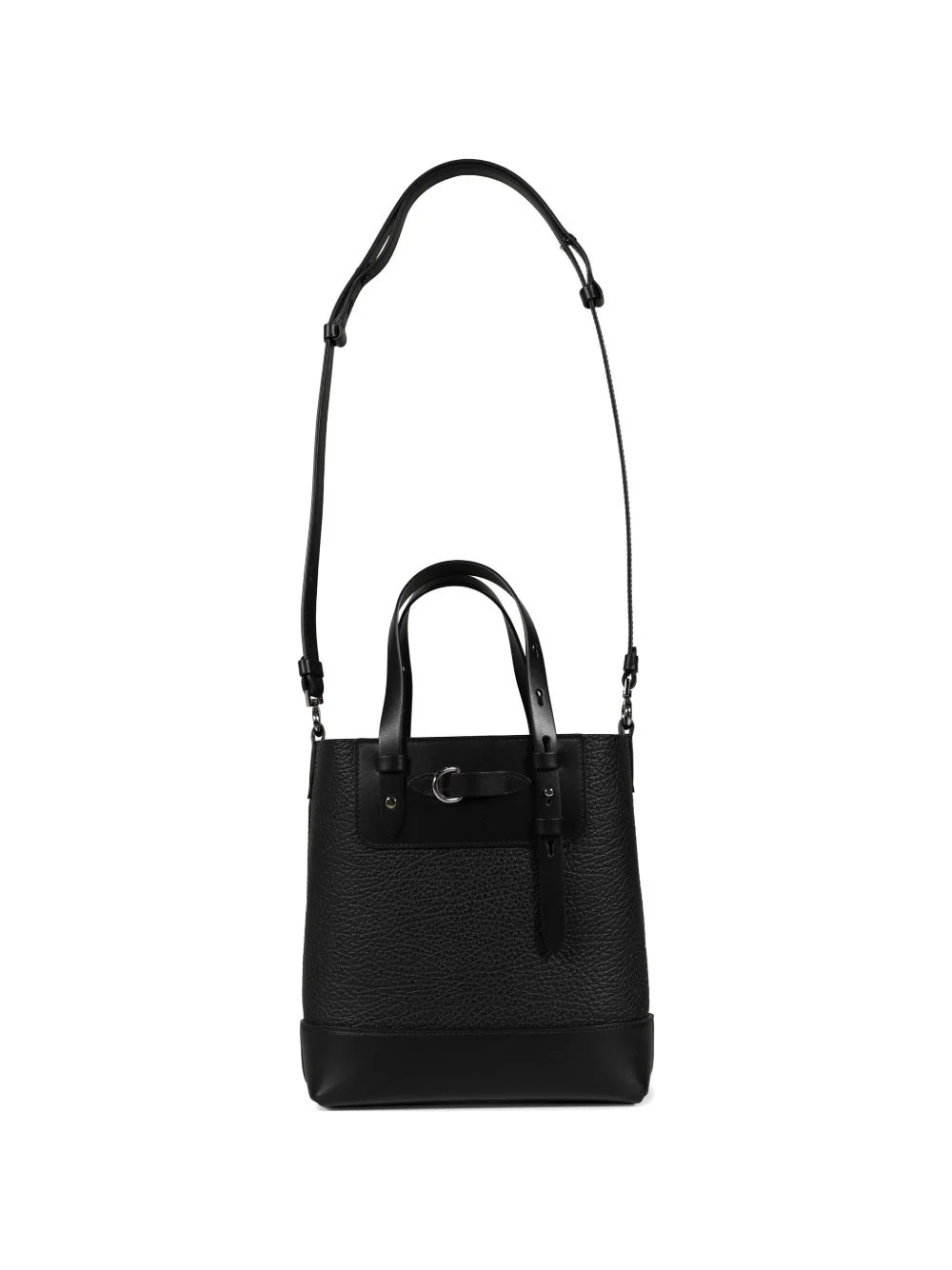 pebbled top handle shoulder bag - 1