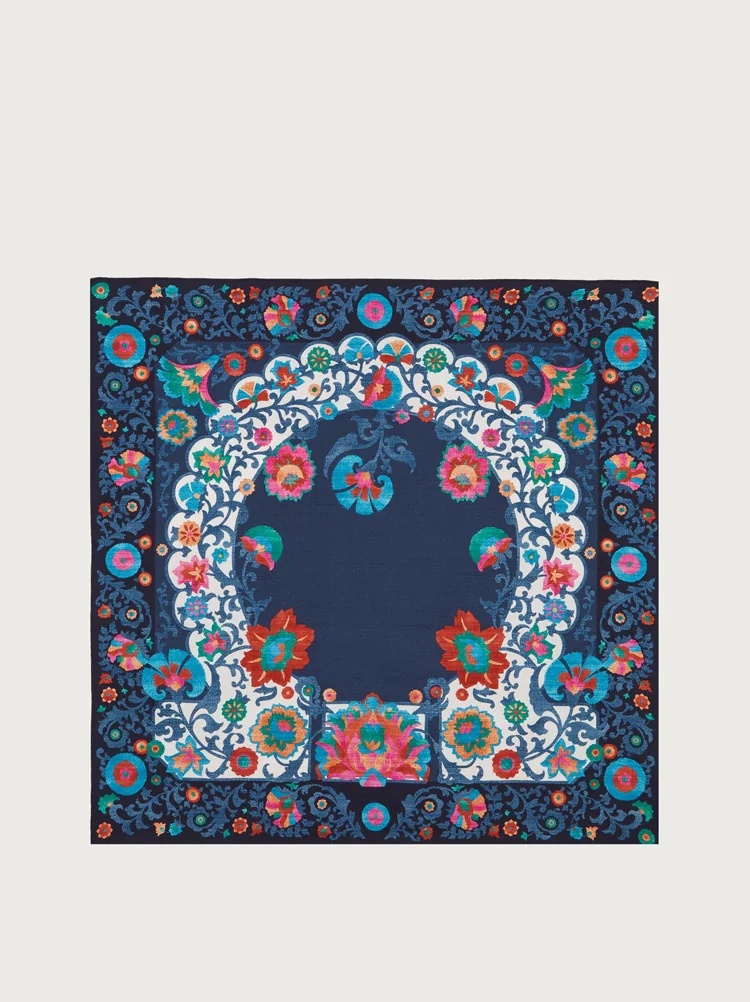 UZBEKISTAN PRINT SILK SCARF - 1