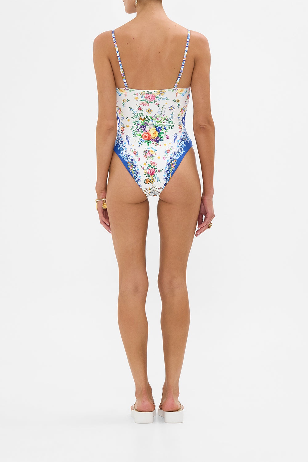 RUCHED CUP UNDERWIRE ONE PIECE W TIE FRONT - 3