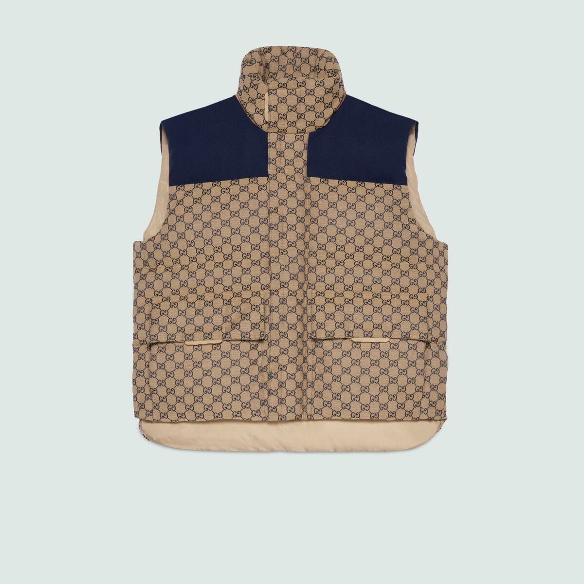 GG canvas down vest with detachable hood - 7