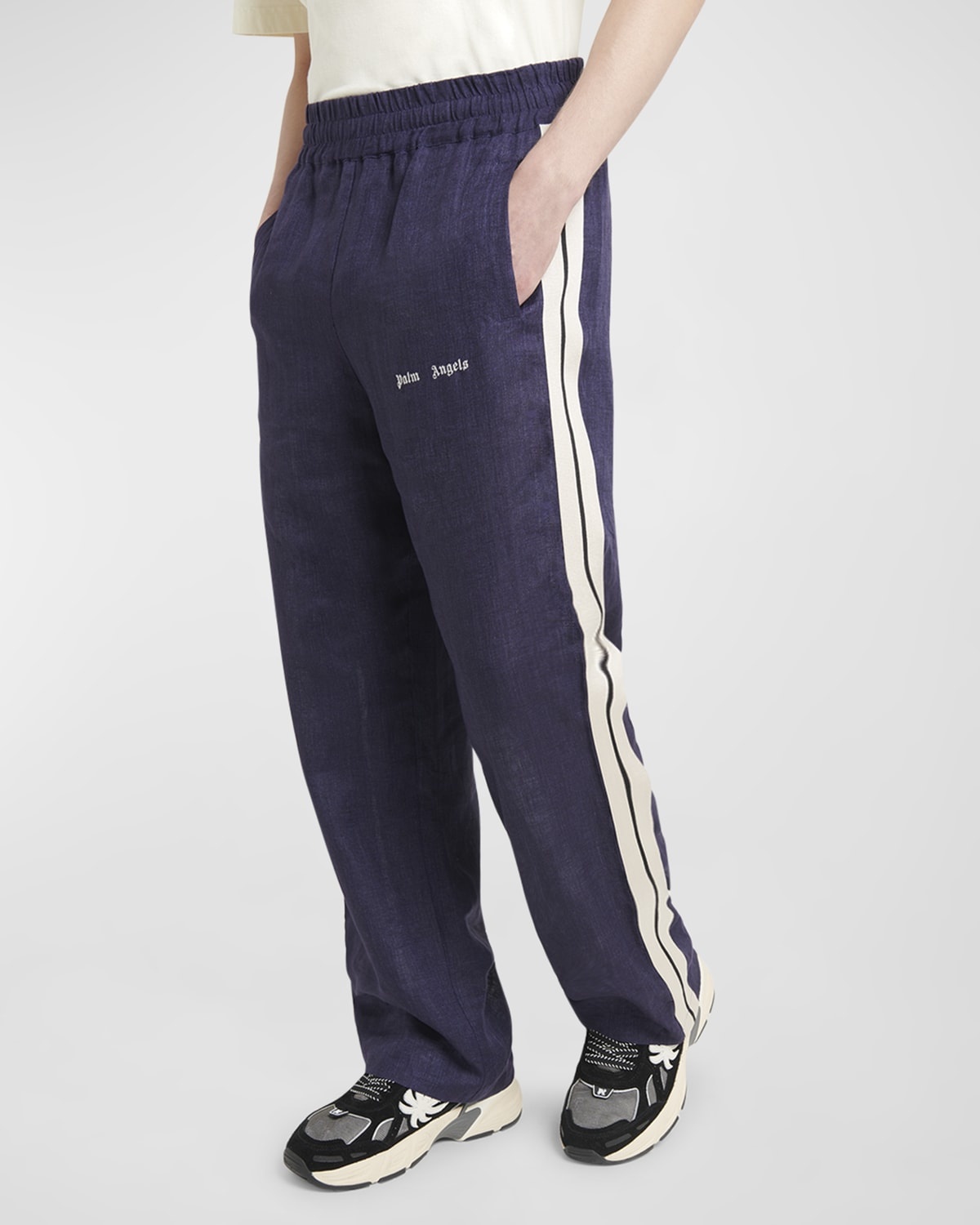 Men's Classic Logo Linen-Blend Track Pants - 7