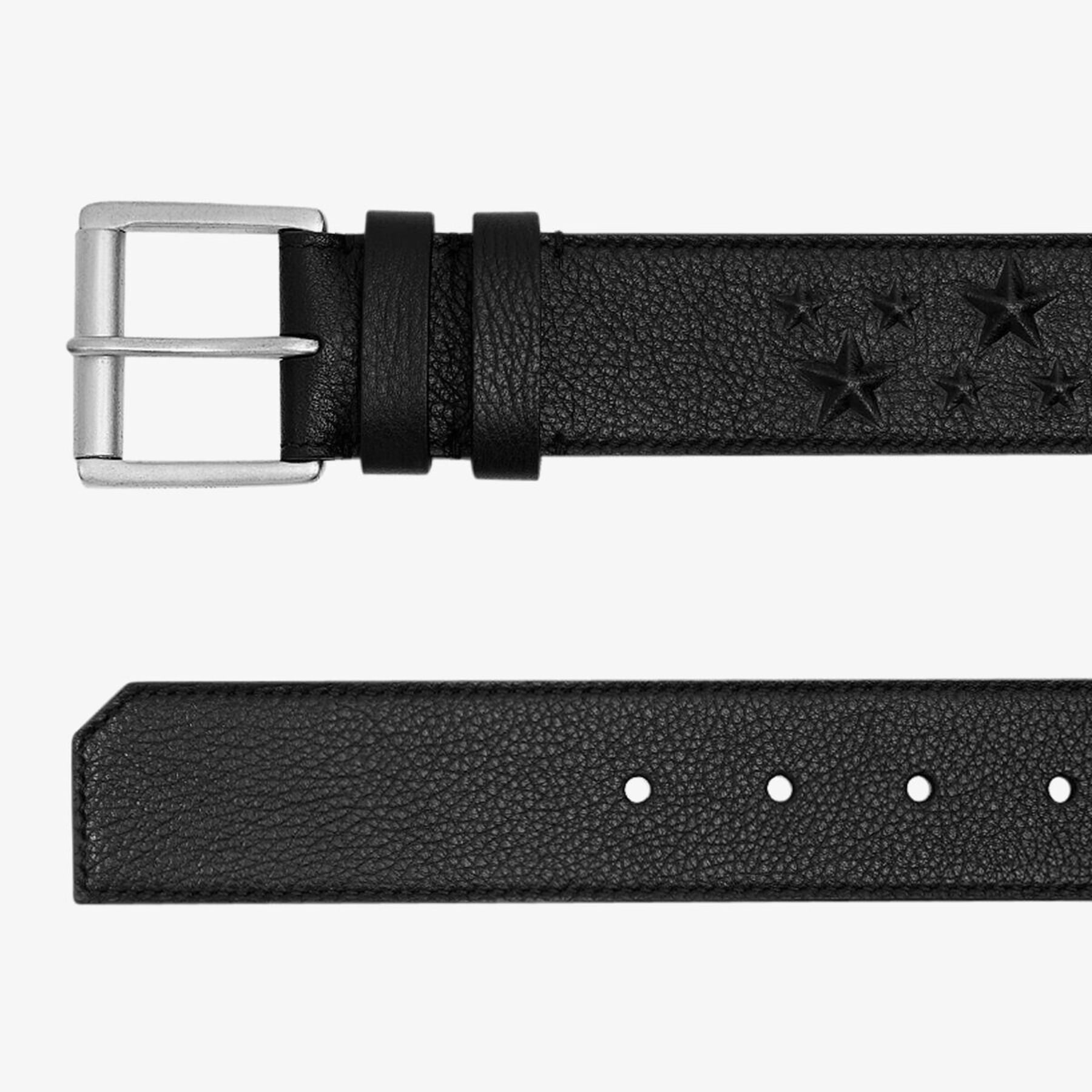 Archer
Black Grainy Leather Belt with Embossed Stars - 3