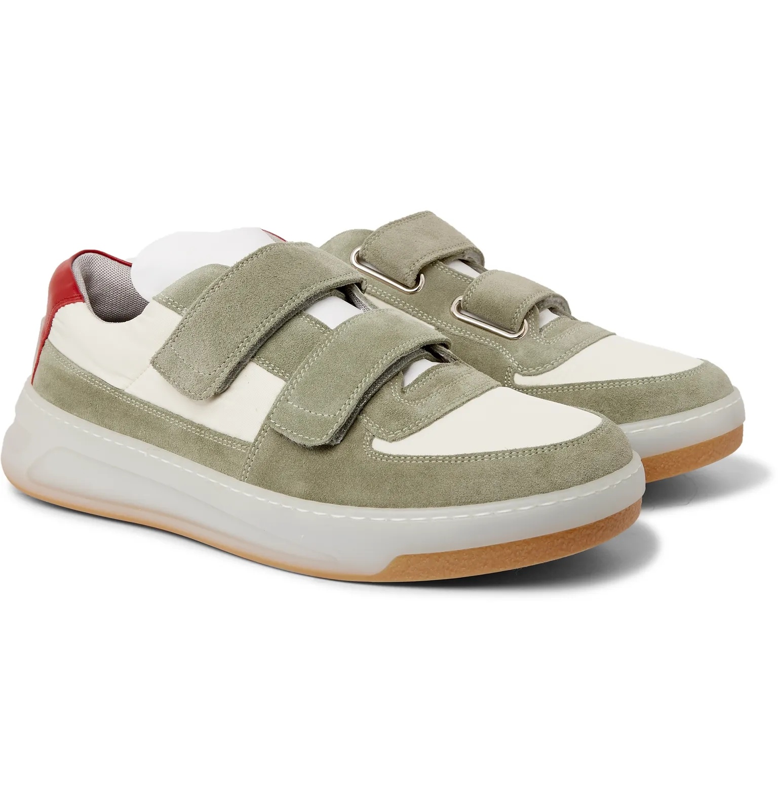 Leather-Trimmed Suede and Shell Sneakers - 2