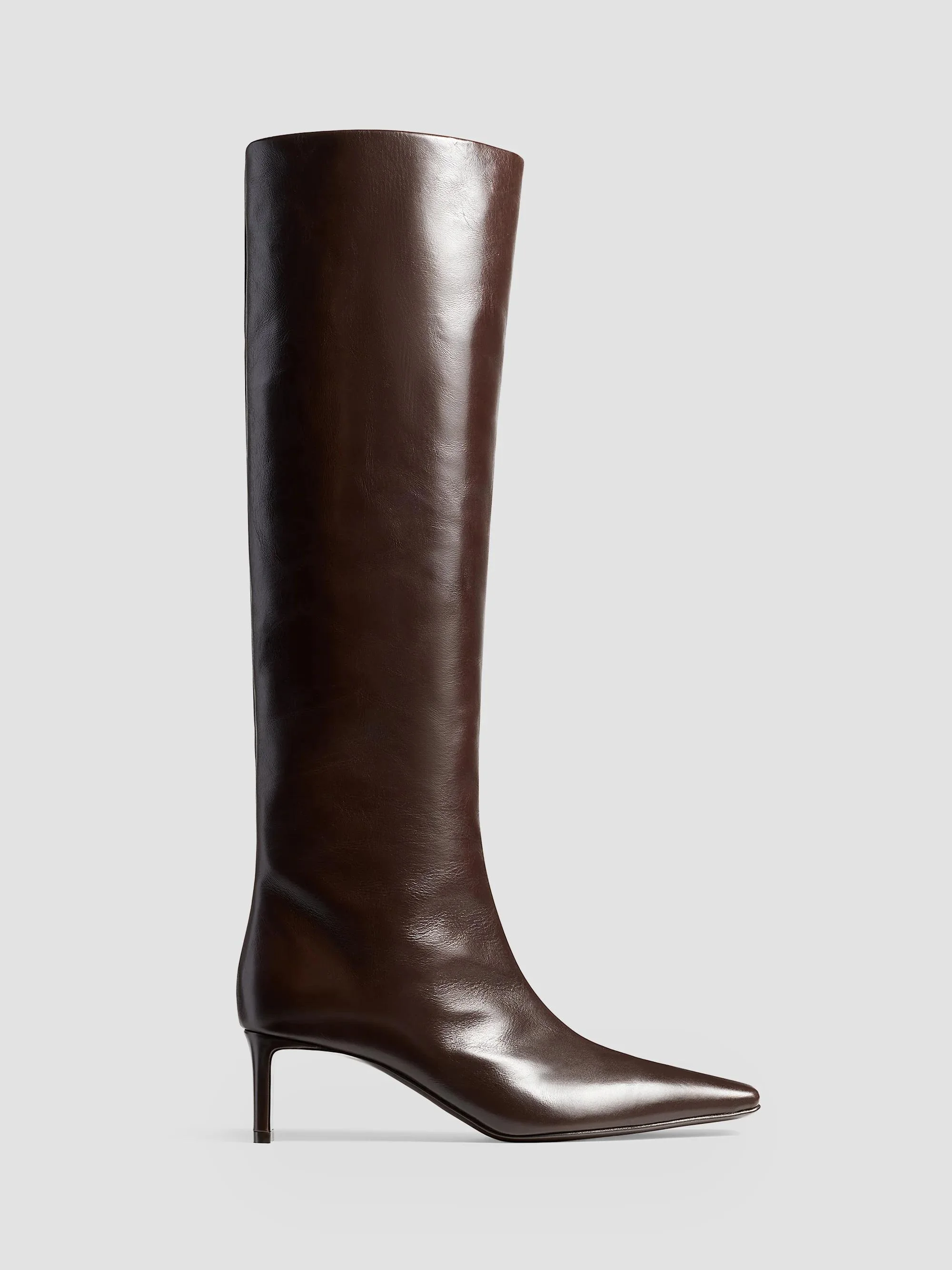 Women's Ona 55MM Leather Knee-High Boots - Chocolate - 1