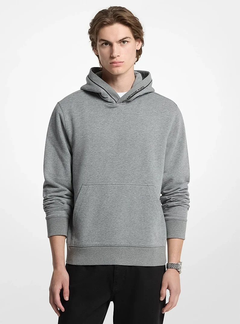 Logo Trim Cotton Blend Terry Hoodie - 1