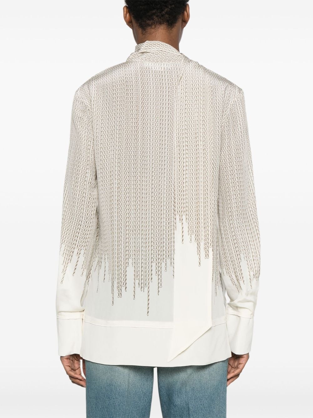 chain-link print blouse - 4
