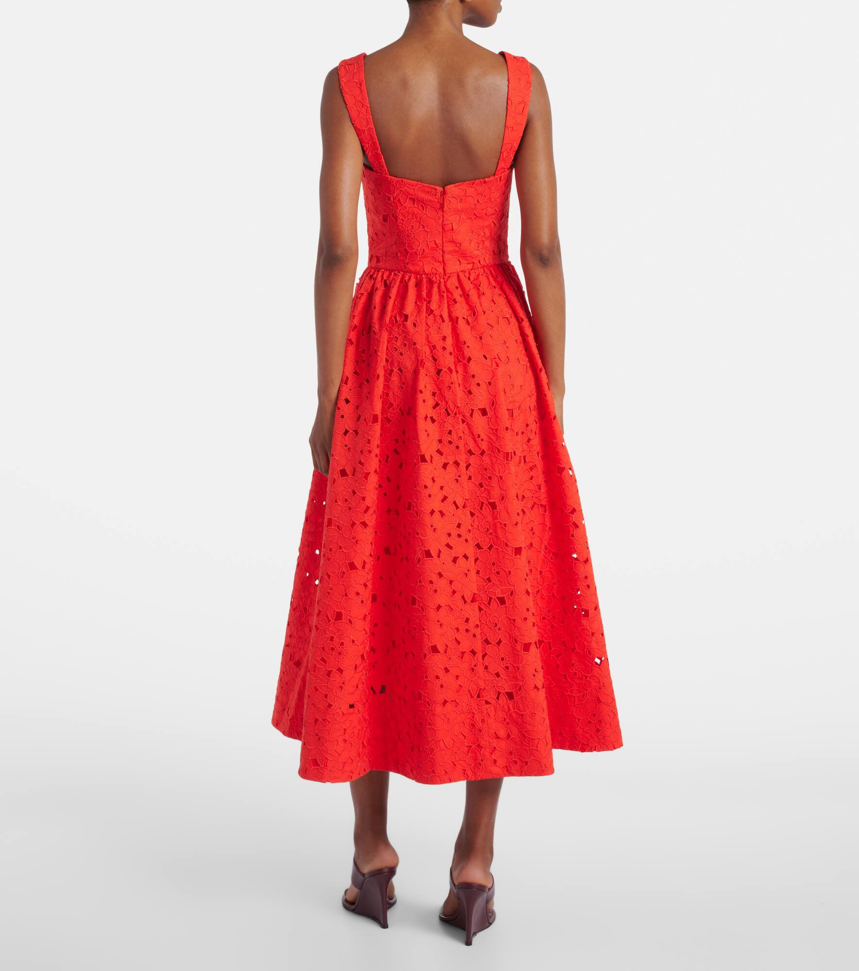 Blaire cotton guipure lace midi dress - 3
