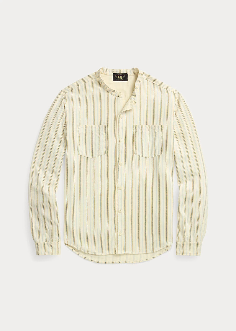 Striped Linen-Cotton Jersey Shirt 1