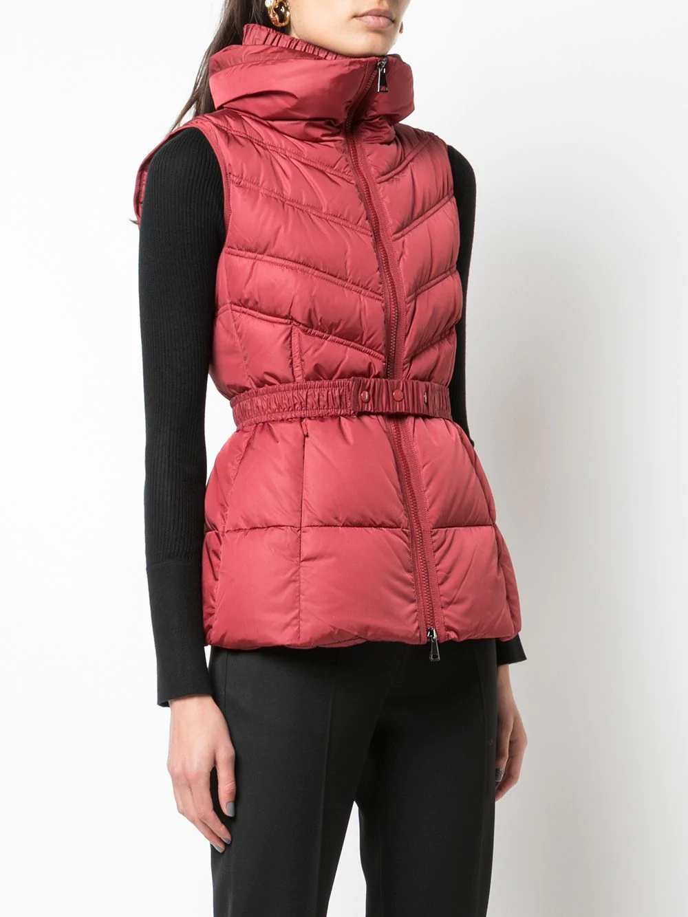 belted padded gilet - 3