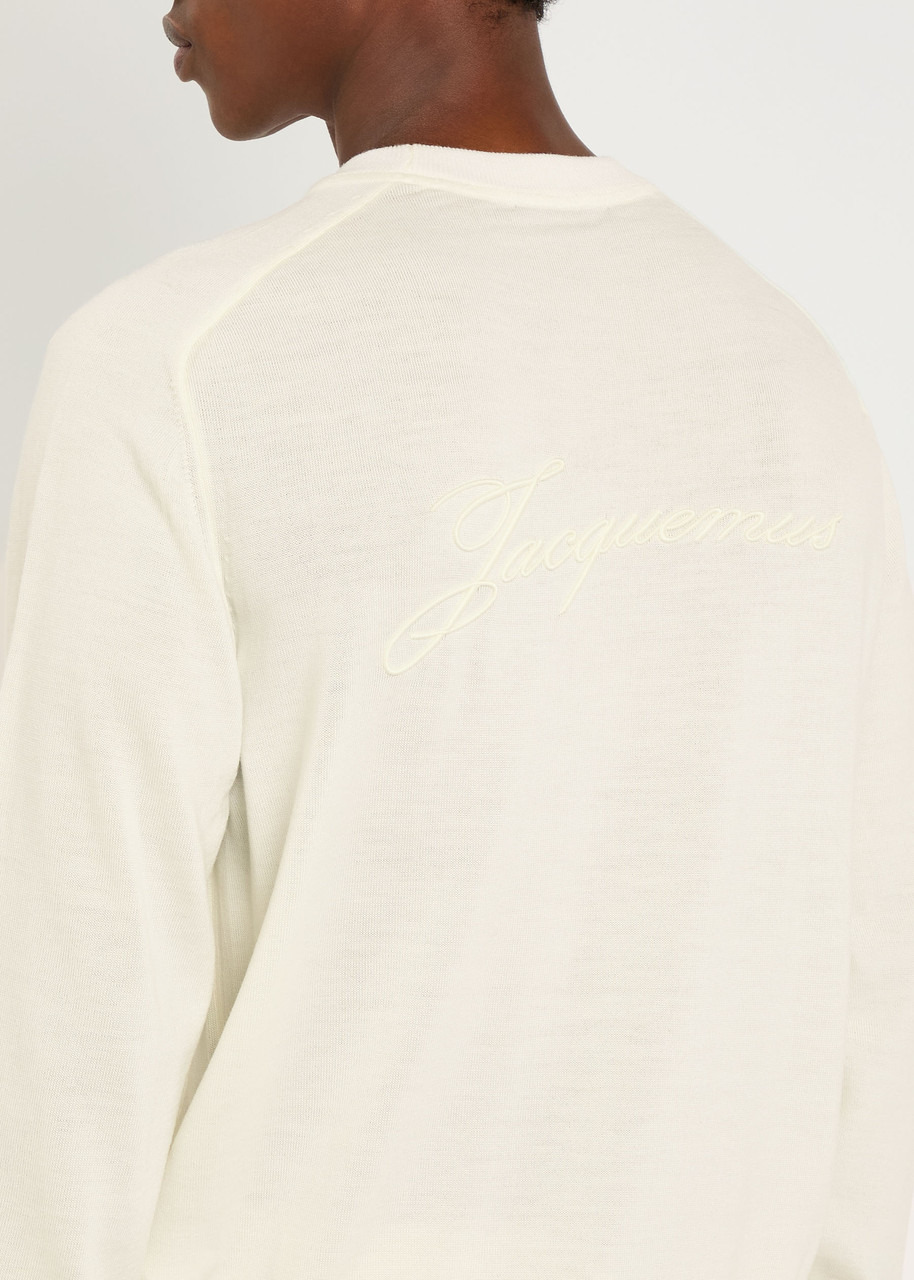 Jacquemus Le Sweater Brode Logo-embroidered Fine-knit Jumper - 5