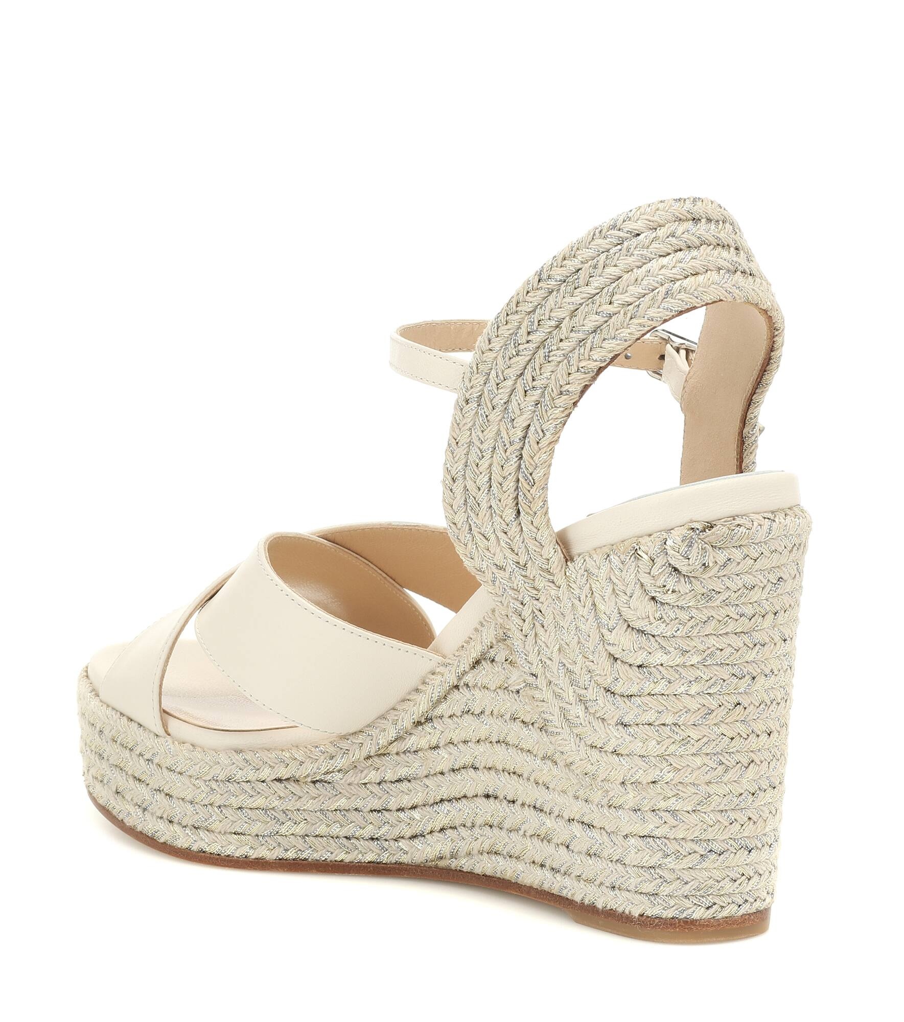 Dellena 100 leather-trimmed espadrilles - 3