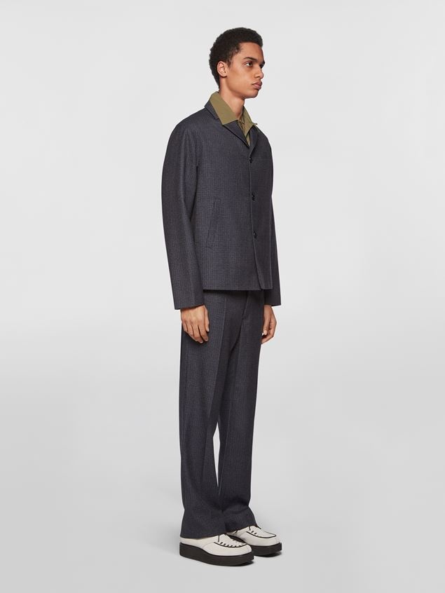 CHINO TROUSERS WITH HOUNDSTOOTH CHECK MOTIF - 2
