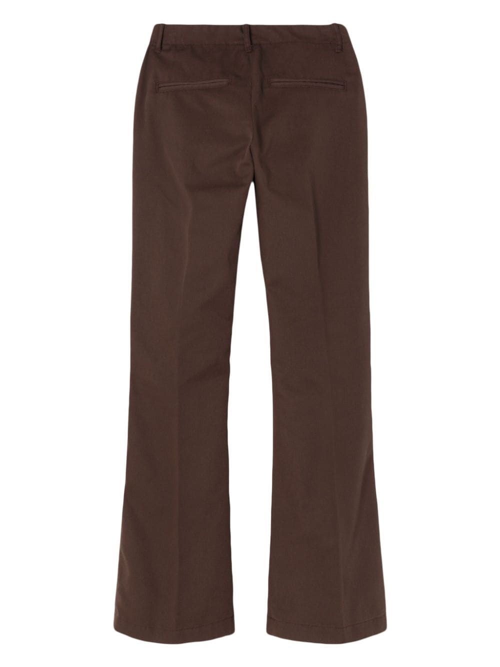 pressed-crease cotton-blend flared trousers - 5