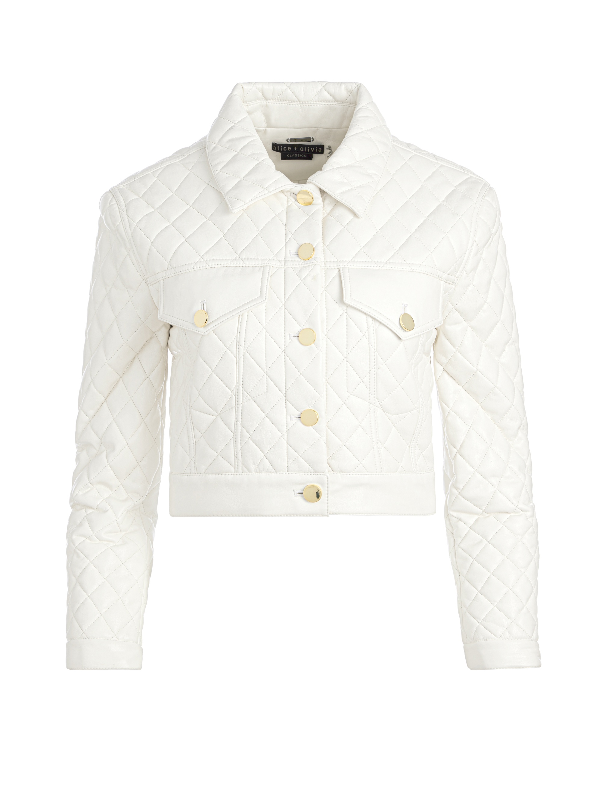 CHLOE QUILTED VEGAN LEATHER CROPPED JACKET - 1