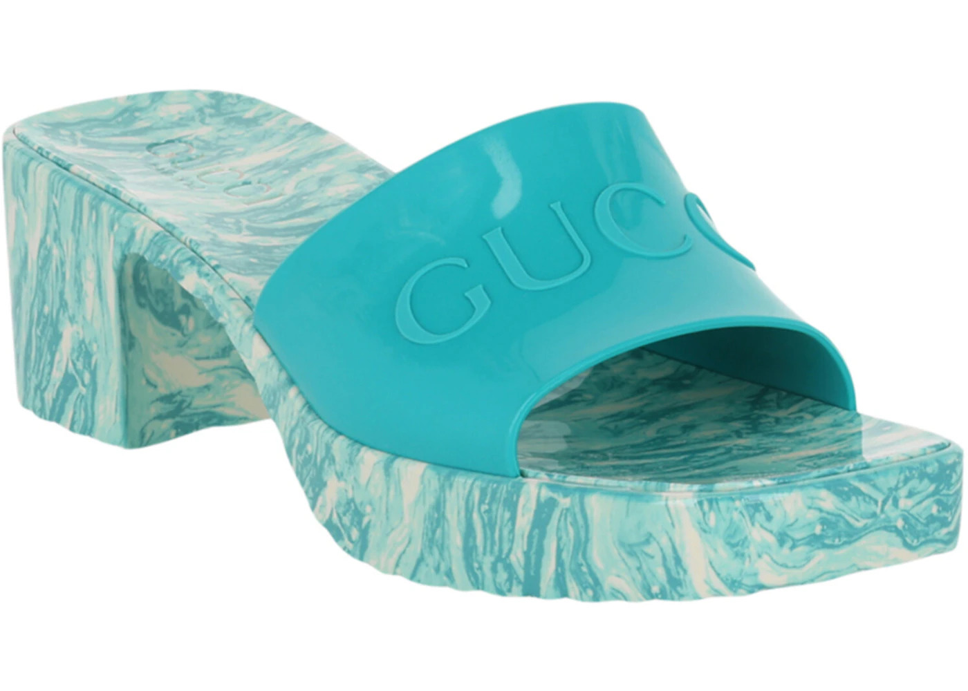 Gucci Logo Slide Sandals Light Blue (Women's) - 2