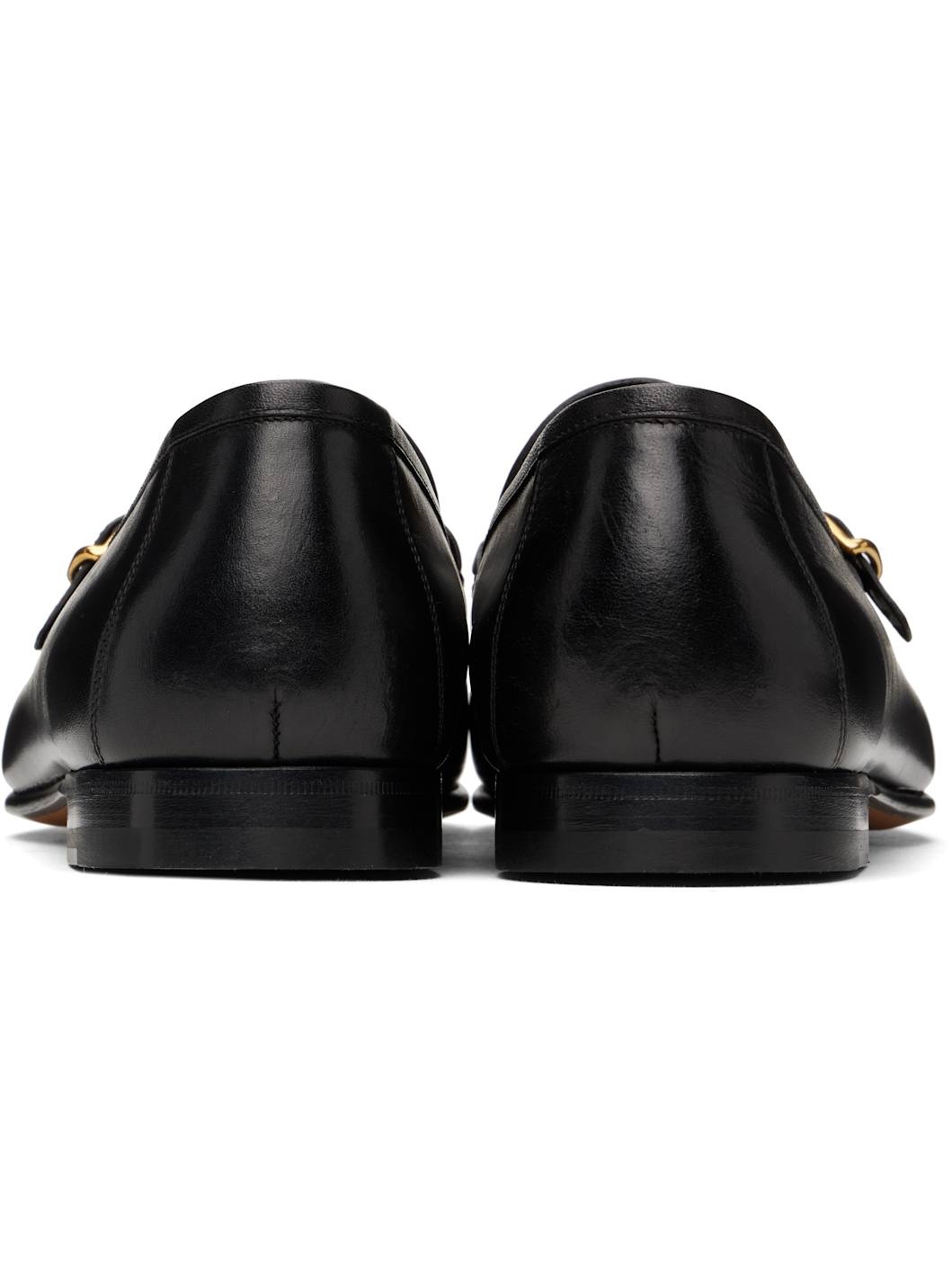 Black Burnished Leather Martin Loafers - 2