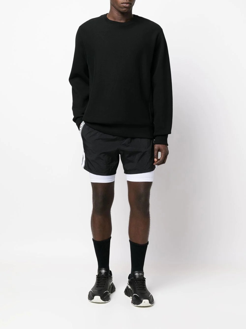 layered logo-tape shorts - 2