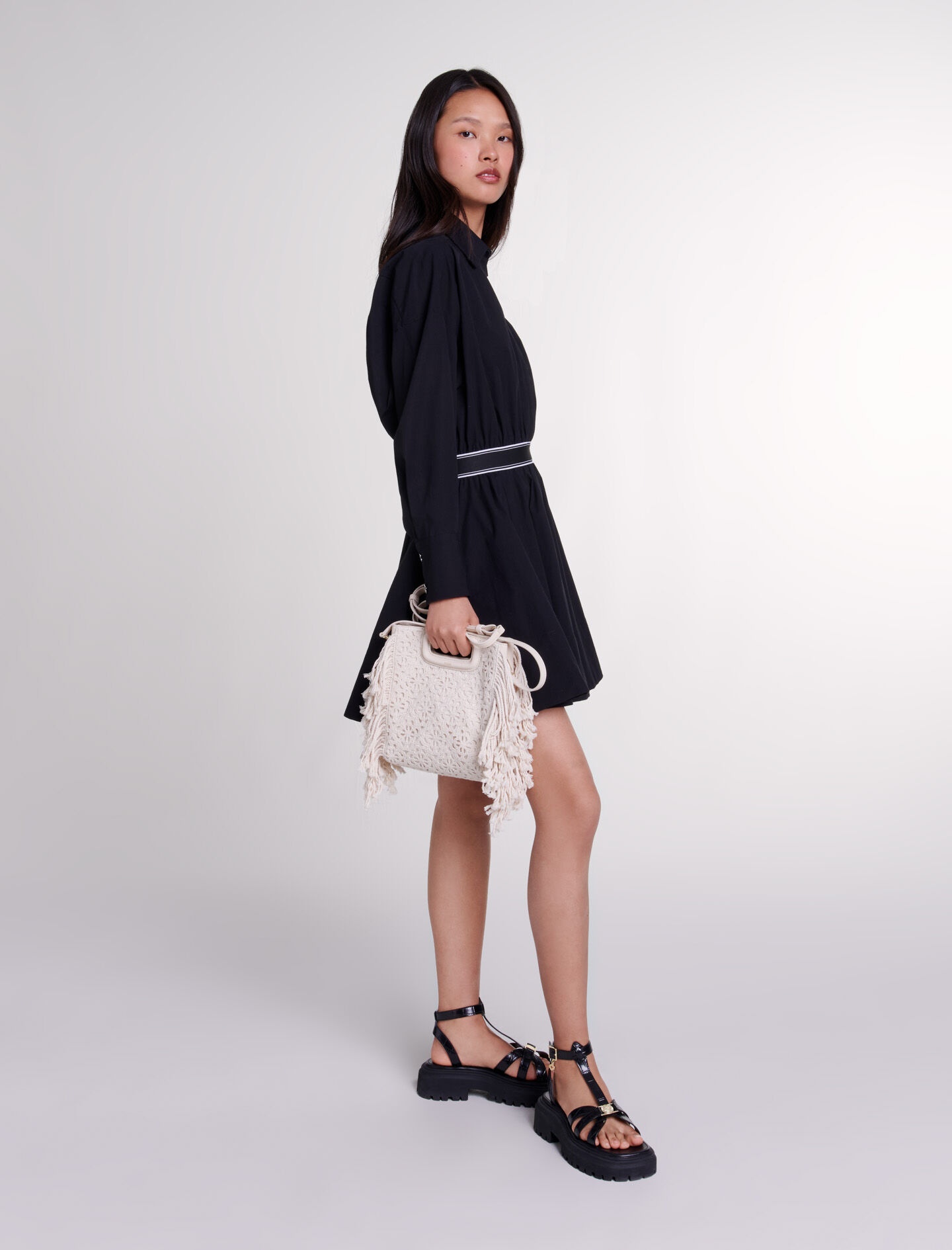 Short elasticated shirt dress - 3