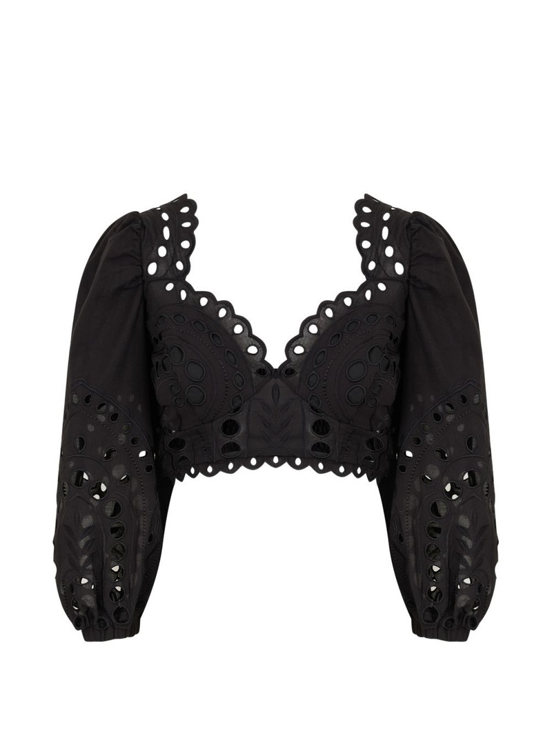 Luna embroidered smocked blouse 1